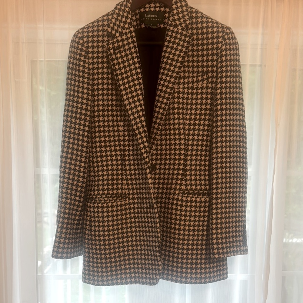 Lauren Ralph Lauren Black and White Houndstooth Jacket